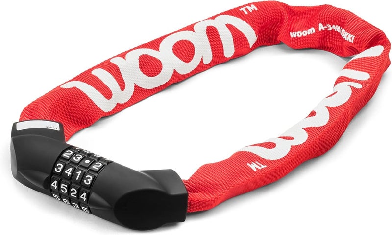 Woom Lokki Bike Lock, Children’s Combination Bicycle Cable Lock, Hardened Steel Chain Safety Lock (24” Chain) - Image 1